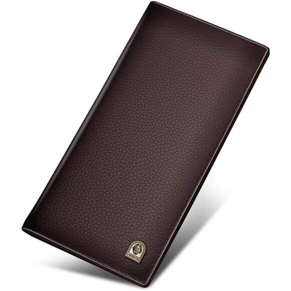 Genuine Leather Wallet for Men Bifold Wallets with Zipper Coin Pocket - Picture 1 of 6
